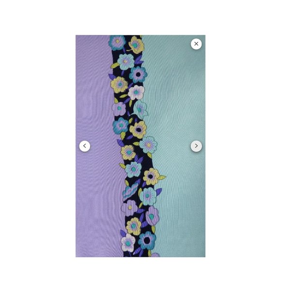 Vintage 90s Silk Wrap Scarf Shawl With Daisy Graphics - Picture 3 of 8